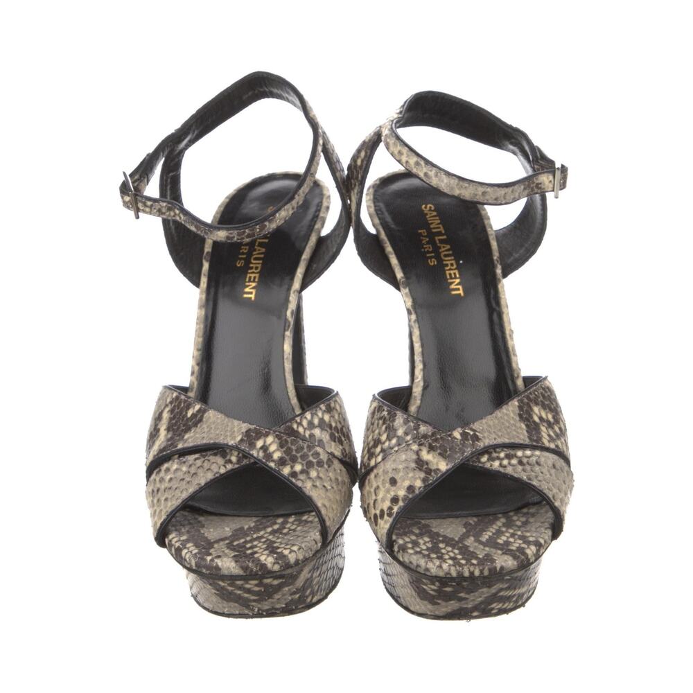 Saint Laurent Python Embossed Leather Bianca Plat… - image 3